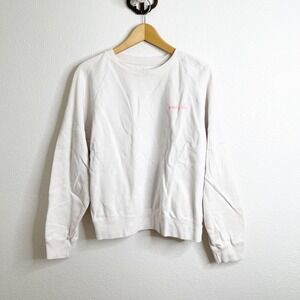 Maison Labiche Paris Good Vibe Embroidered Organic Cotton‎ Sweatshirt White L